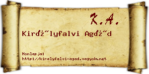 Királyfalvi Agád névjegykártya